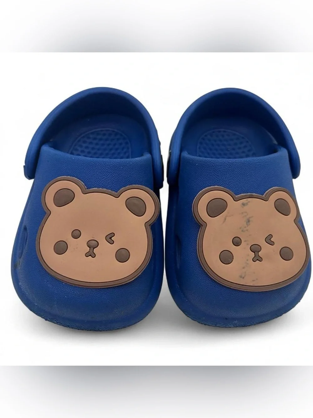 2C Baby Crocs Royal Blue & Brown Bear Appliqué Charm